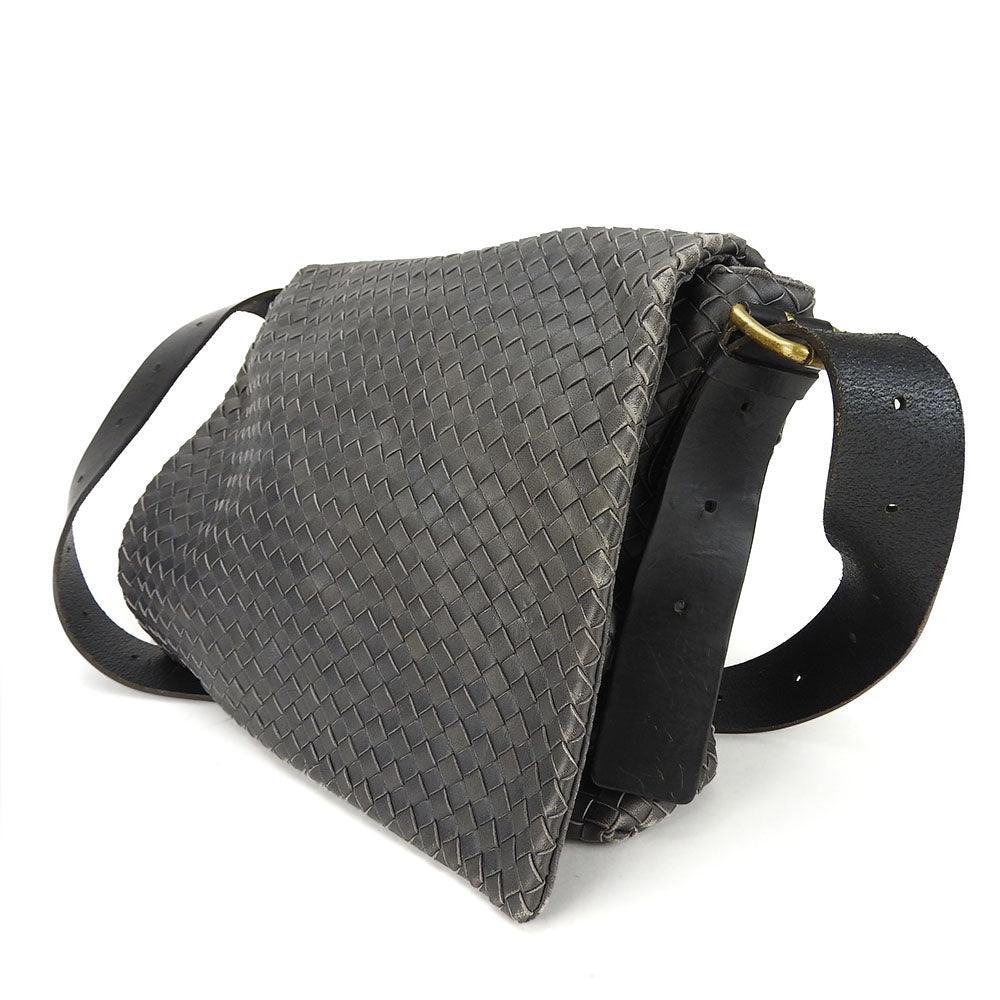 BOTTEGAVENETA Shoulder Bag 161314 leather gray INTRECCIATO unisex(Unisex)
