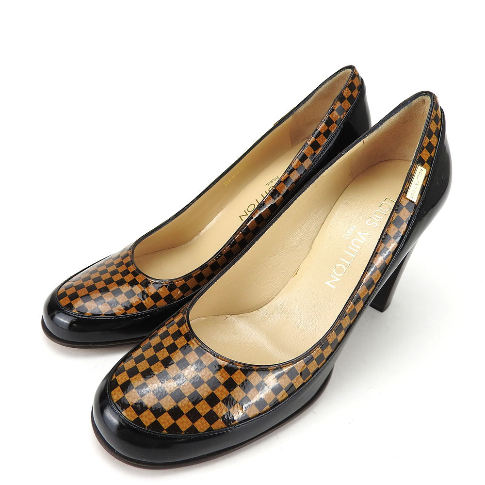 LOUIS VUITTON pumps enamel Brown Women 34 1/2