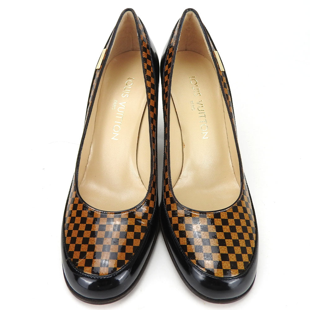 LOUIS VUITTON pumps enamel Brown Women 34 1/2