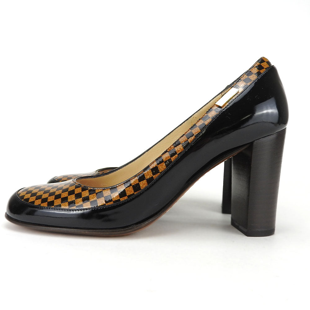 LOUIS VUITTON pumps enamel Brown Women 34 1/2