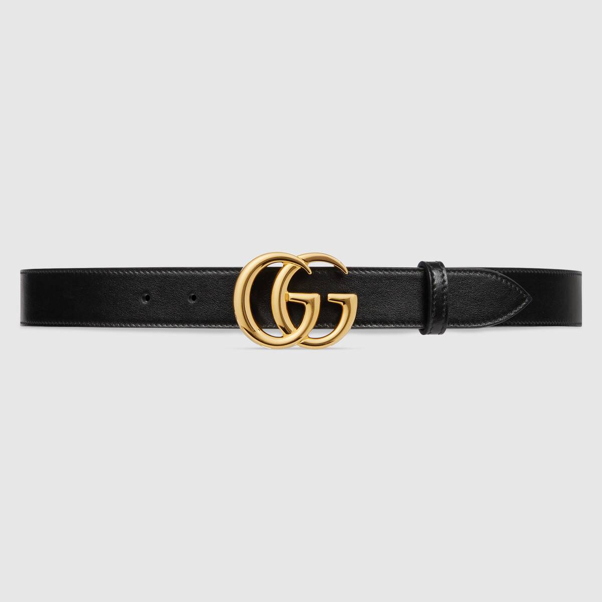 GUCCI GG MARMONT LEATHER BELT WITH SHINY BUCKLE