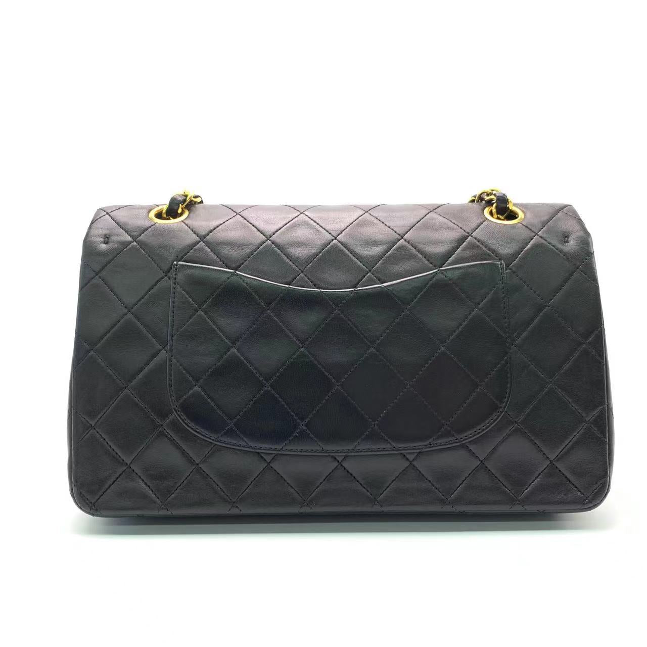 Chanel Classic Flap Vintage Black Lambskin Leather with 24k Gold Hardware