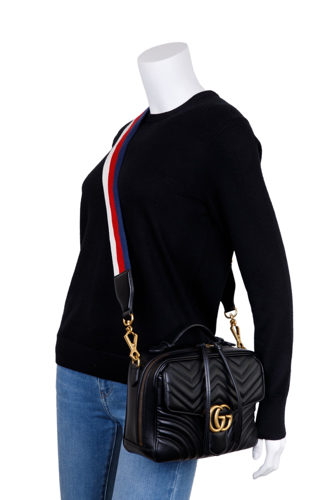 Gucci Sylvie Web GG Marmont Small Shoulder Bag