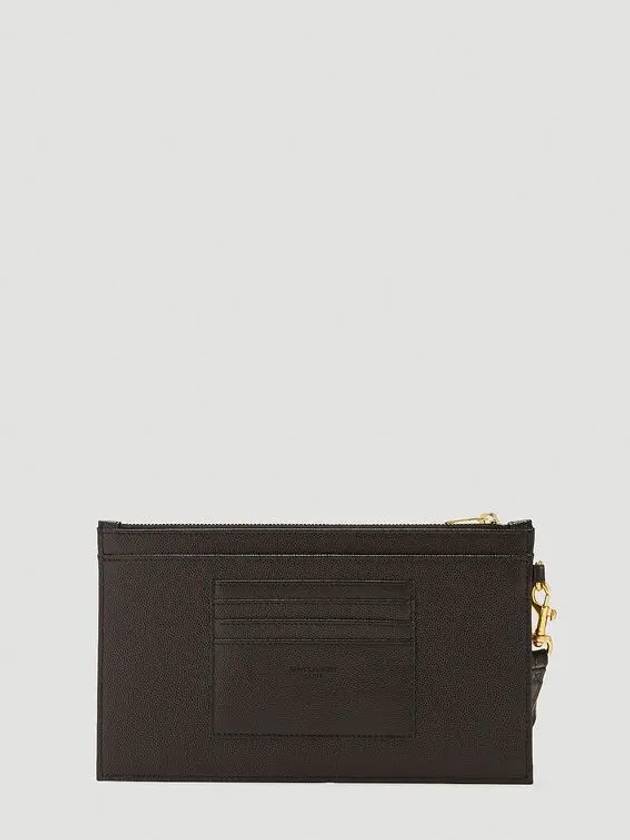 Luxury Saint Laurent Trending 2025 Monogram Quilted Bill Pouch Clutch Bag Black