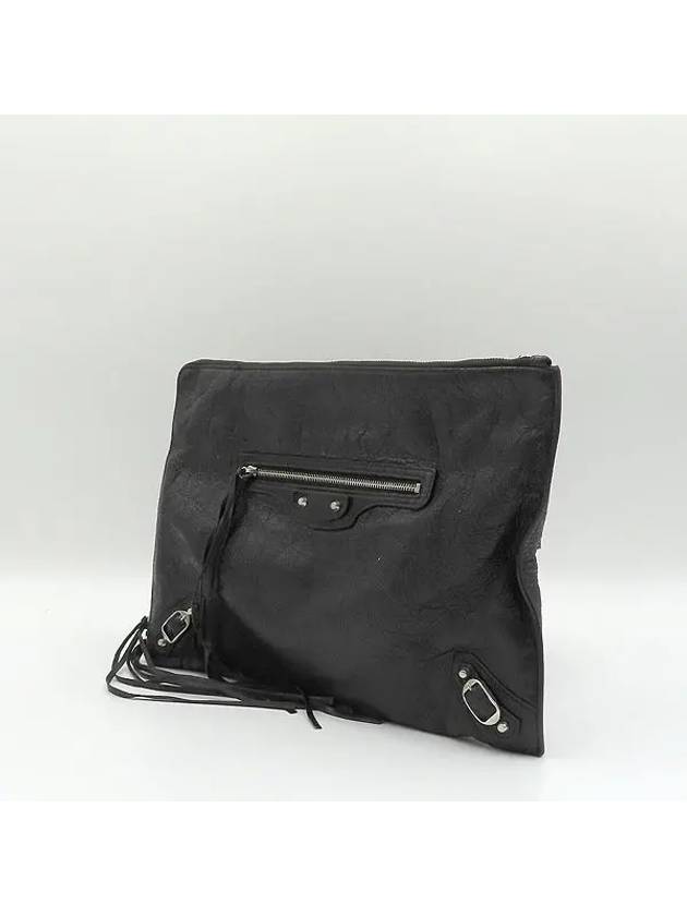 Luxury Balenciaga Trending 2025 362967 Black leather classic gold zip up decoration clutch bag