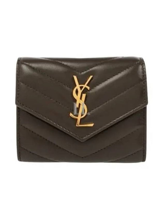 Luxury Saint Laurent Trending 2025 Monogram Multi-Fold Half Wallet Green