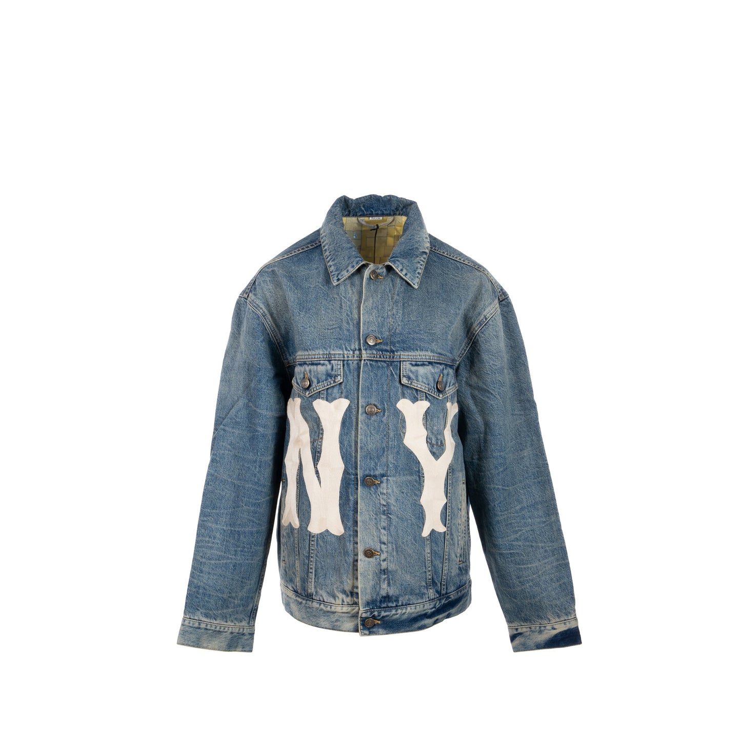 Gucci Size 46 Embroidered Logo Limited Edition Denim Jacket Cotton Blue