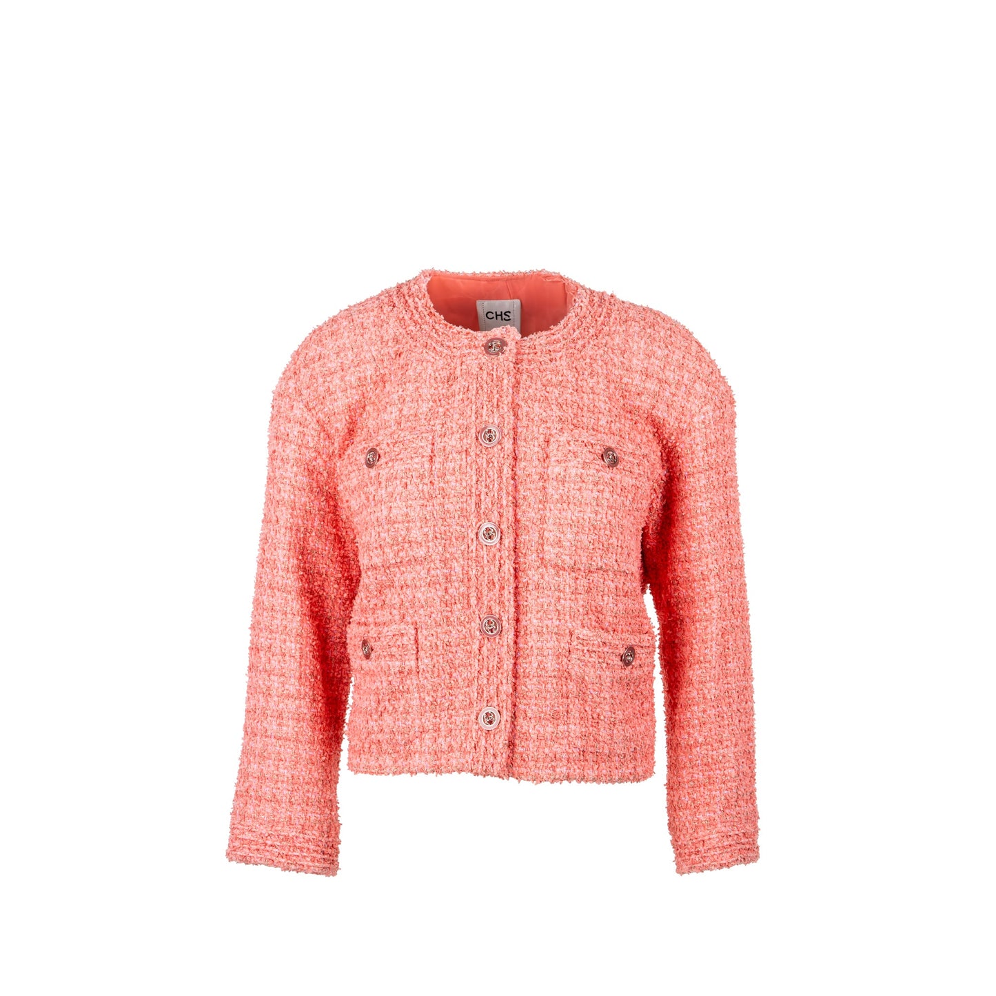 Chanel Size 36 20P Tweed Jacket Pink/Gold