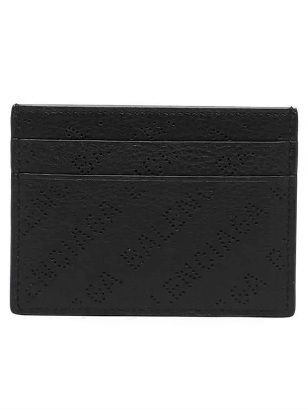 Luxury Balenciaga Trending 2025 Logo Perforated Cash Card Holder Black