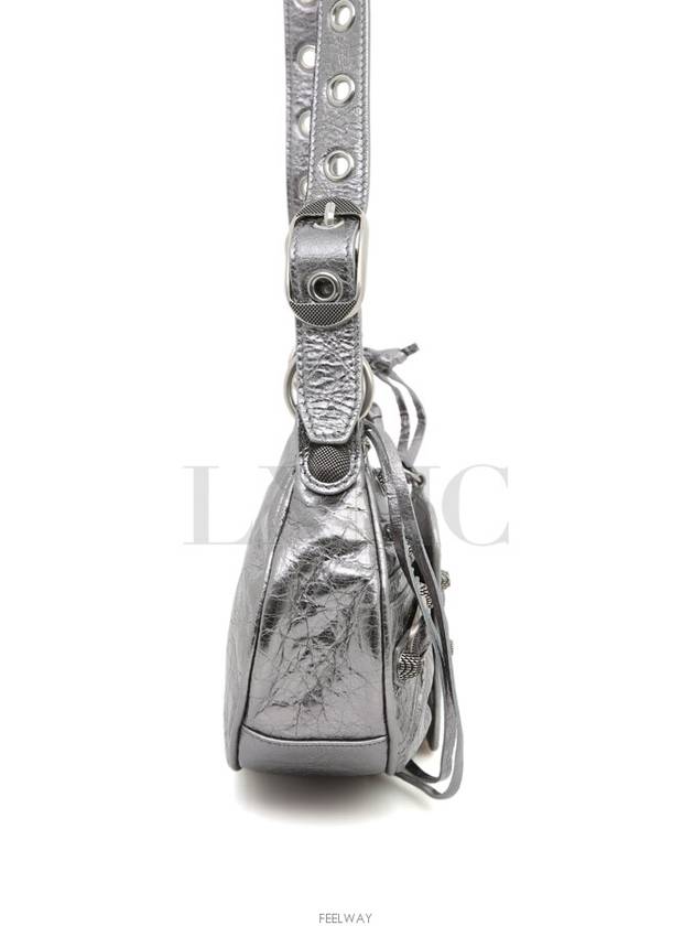Luxury Balenciaga Trending 2025 Women s Le Cagol Xs Shoulder Bag Metallic Silver Cross 671309