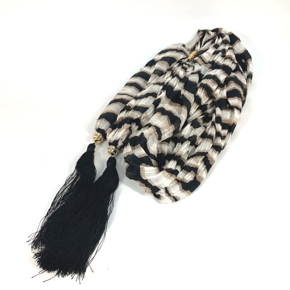 LOUIS VUITTON Stall silk Brown tassel shawl fringe Women
