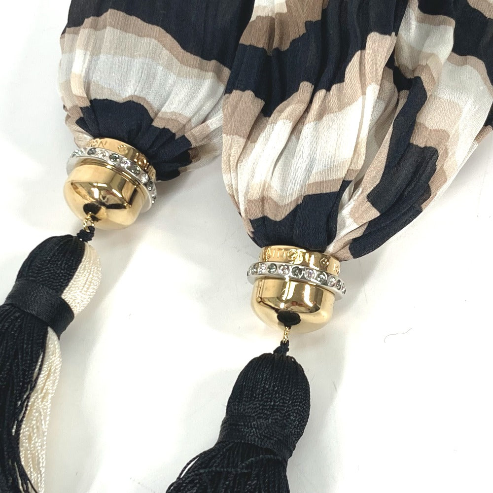 LOUIS VUITTON Stall silk Brown tassel shawl fringe Women