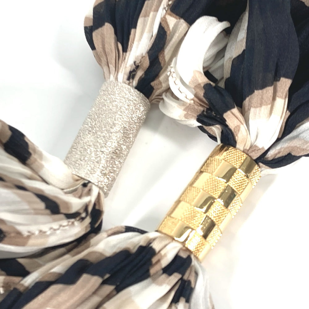 LOUIS VUITTON Stall silk Brown tassel shawl fringe Women