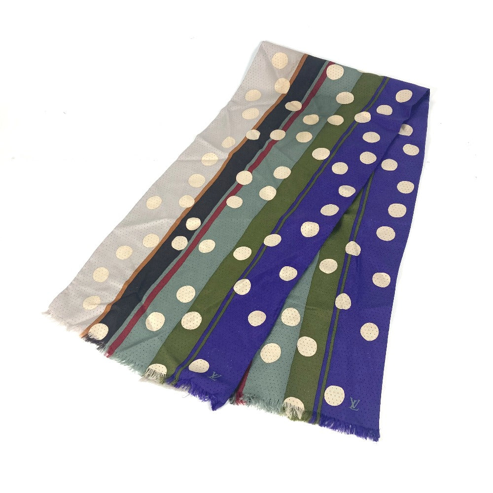 LOUIS VUITTON Stall silk beige Dot polka dots LV logo Women