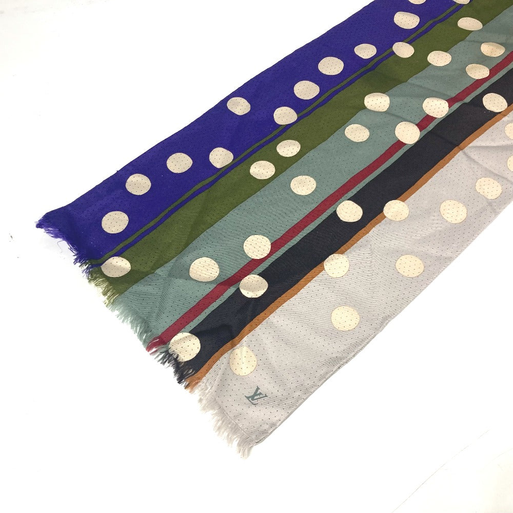 LOUIS VUITTON Stall silk beige Dot polka dots LV logo Women