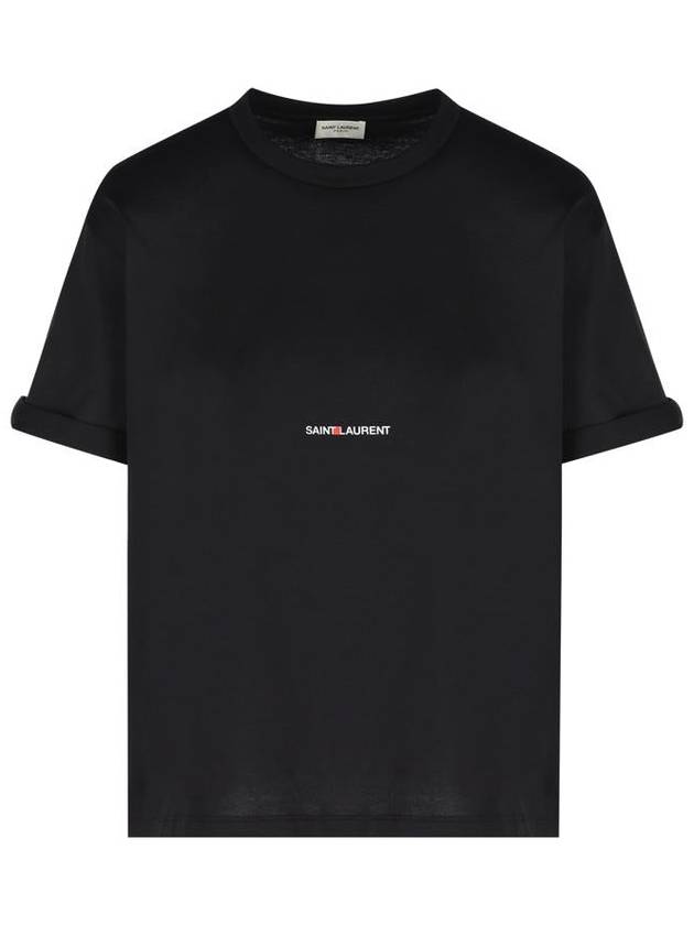 Luxury Saint Laurent Trending 2025 Rive Gauche Short Sleeve T-Shirt Black