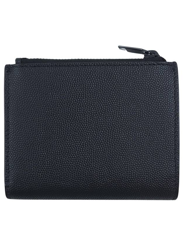 Luxury Saint Laurent Trending 2025 Grande Poudre Monogram Zipper Half Wallet Black