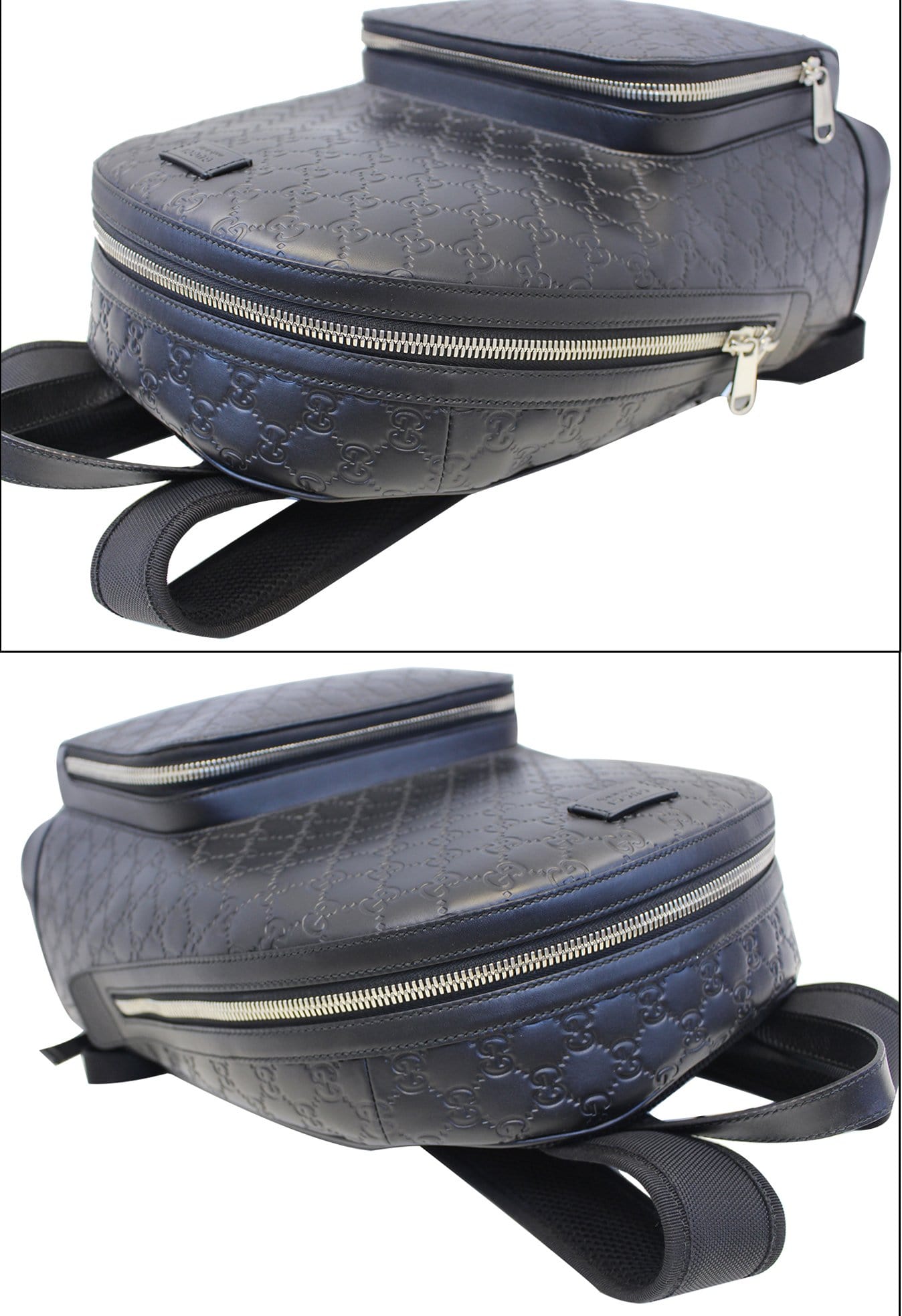 GUCCI Signature Leather Black Backpack Bag 406370