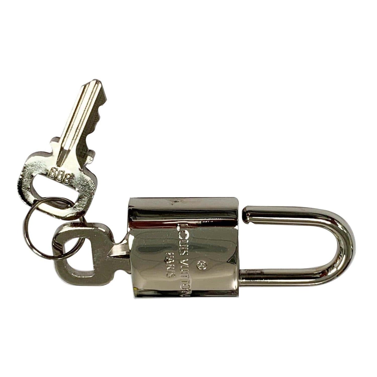 LOUIS VUITTON Padlock and 2 Keys Silver Bag Charm Number 309/310