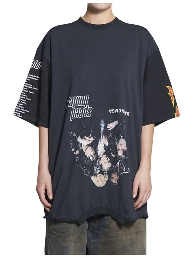 Luxury Balenciaga Trending 2025 Speed Hunter Upside Down Oversized Short Sleeve T-shirt Black