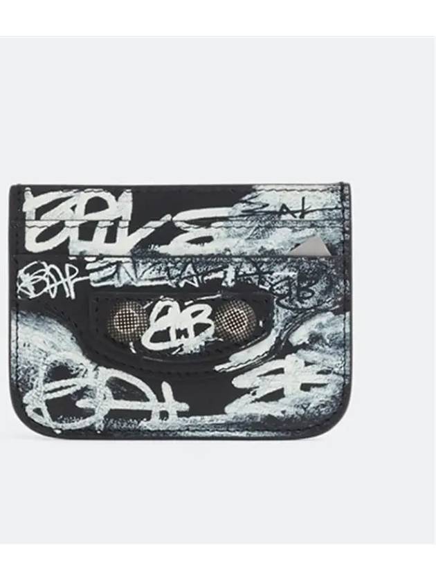 Luxury Balenciaga Trending 2025 Le Cagole Graffiti Card Wallet Black