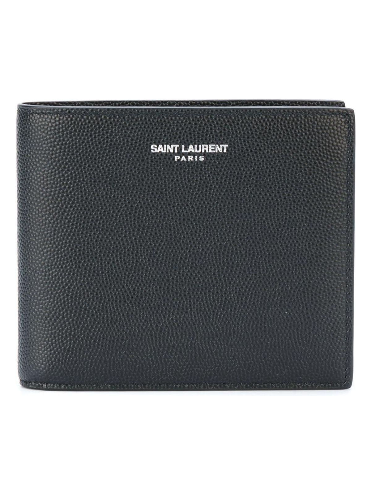Luxury Saint Laurent Trending 2025 Men's Smooth Leather East/west Wallet in Black | 396307BTY0N