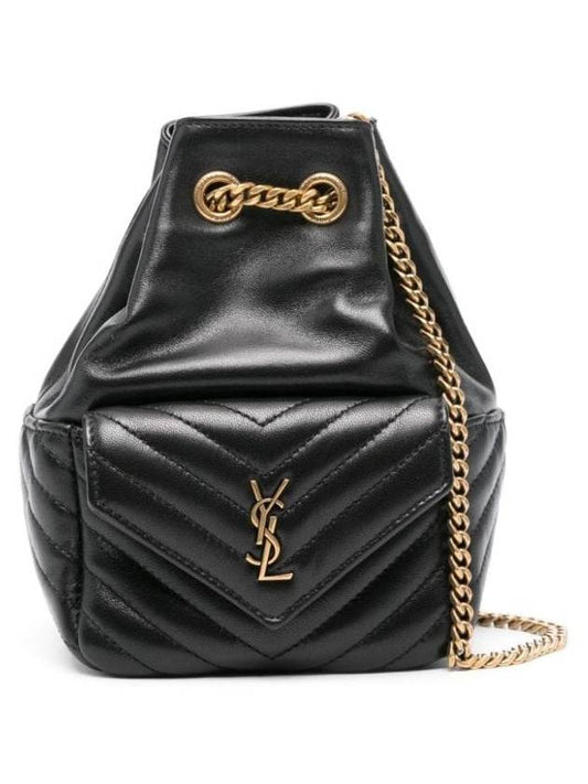 Luxury Saint Laurent Trending 2025 Joe Nano Mini Leather Bucket Bag Black