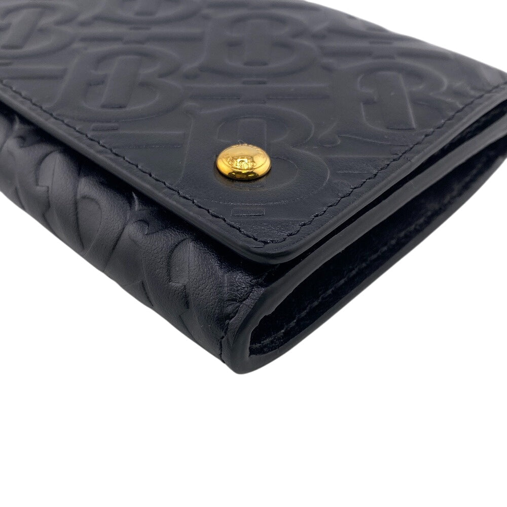 BURBERRY Long Wallet Purse 8011605 leather black HERONMONOGRAM