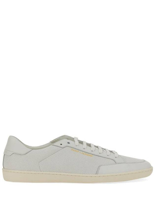 Luxury Saint Laurent Trending 2025 Court Classic Perforated Leather Low Top Sneakers White