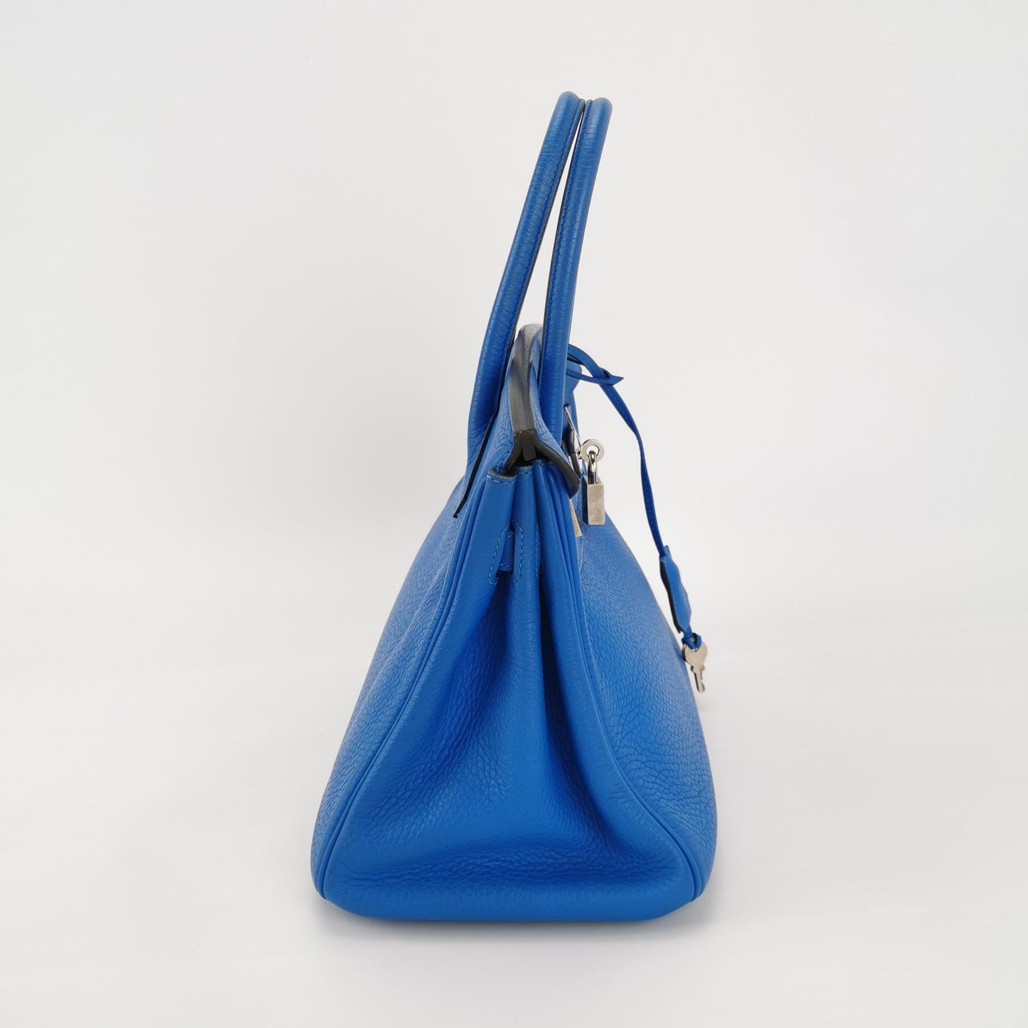 Hermes Birkin 30 Bleu Hydra T7 Togo Calfskin Leather Silver-tone Palladium Hardware 2012
