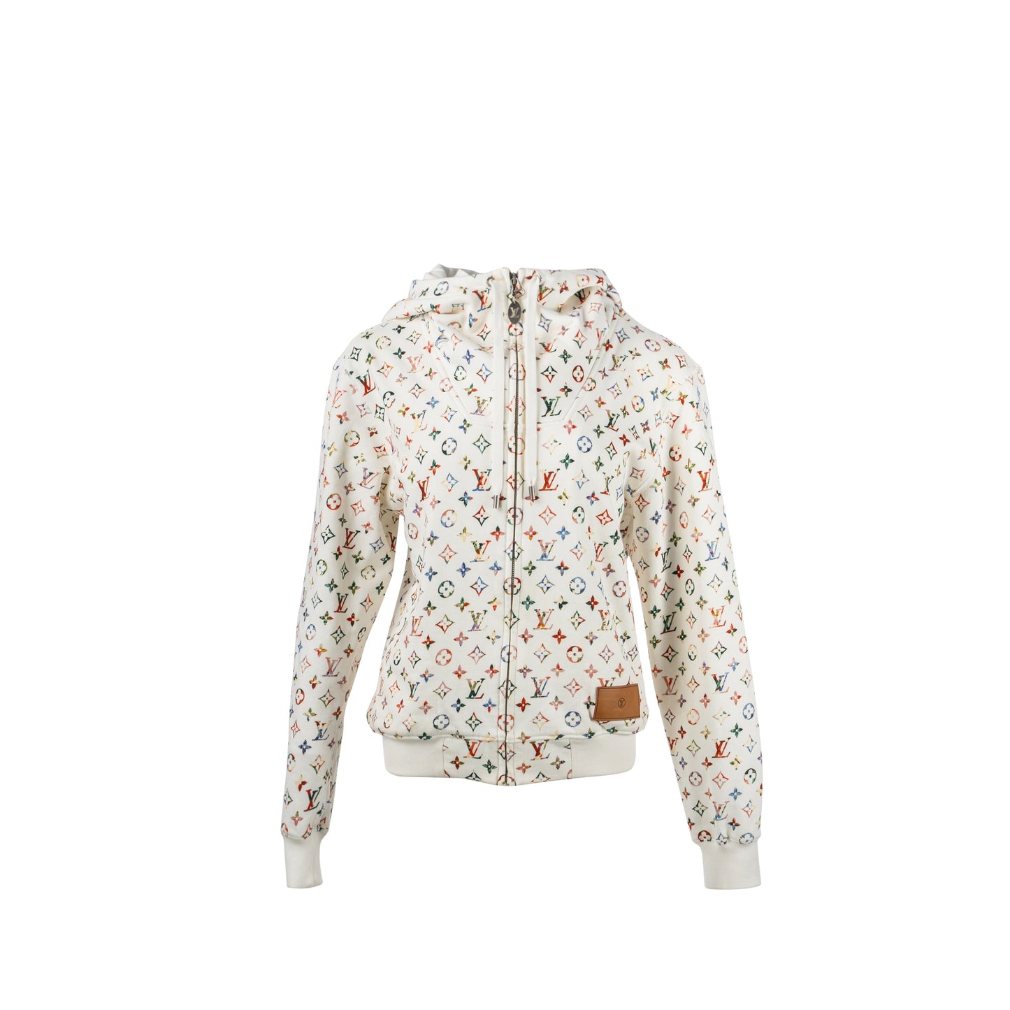 Louis Vuitton Size Monogram Hoodie Jacket Cotton White/Multicolour