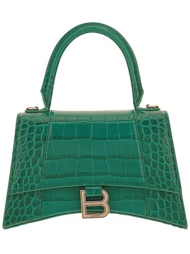 Luxury Balenciaga Trending 2025 Hourglass Crocodile Small Tote Bag Green