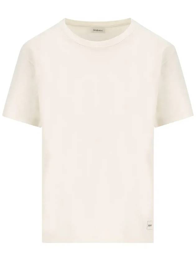Luxury Saint Laurent Trending 2025 Luxury Saint Laurent Trending 2025 logo patch crewneck t shirt 810277Y37RY 9502