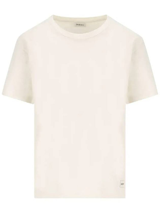 Luxury Saint Laurent Trending 2025 Luxury Saint Laurent Trending 2025 logo patch crewneck t shirt 810277Y37RY 9502