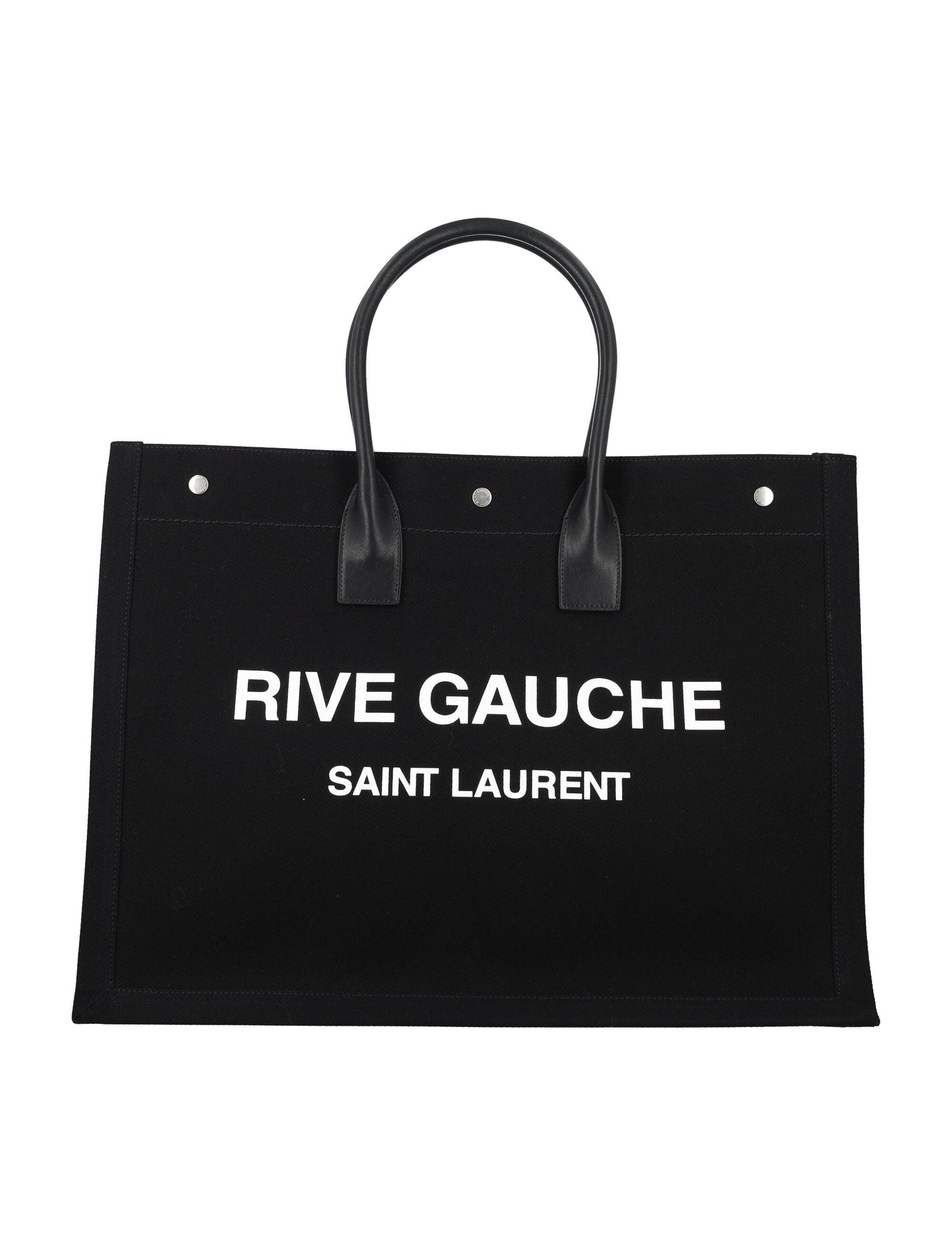 Luxury Saint Laurent Trending 2025 Men's Rive Gauche Large Tote Bag in Black White | 24A509415FAAVR Color 1070