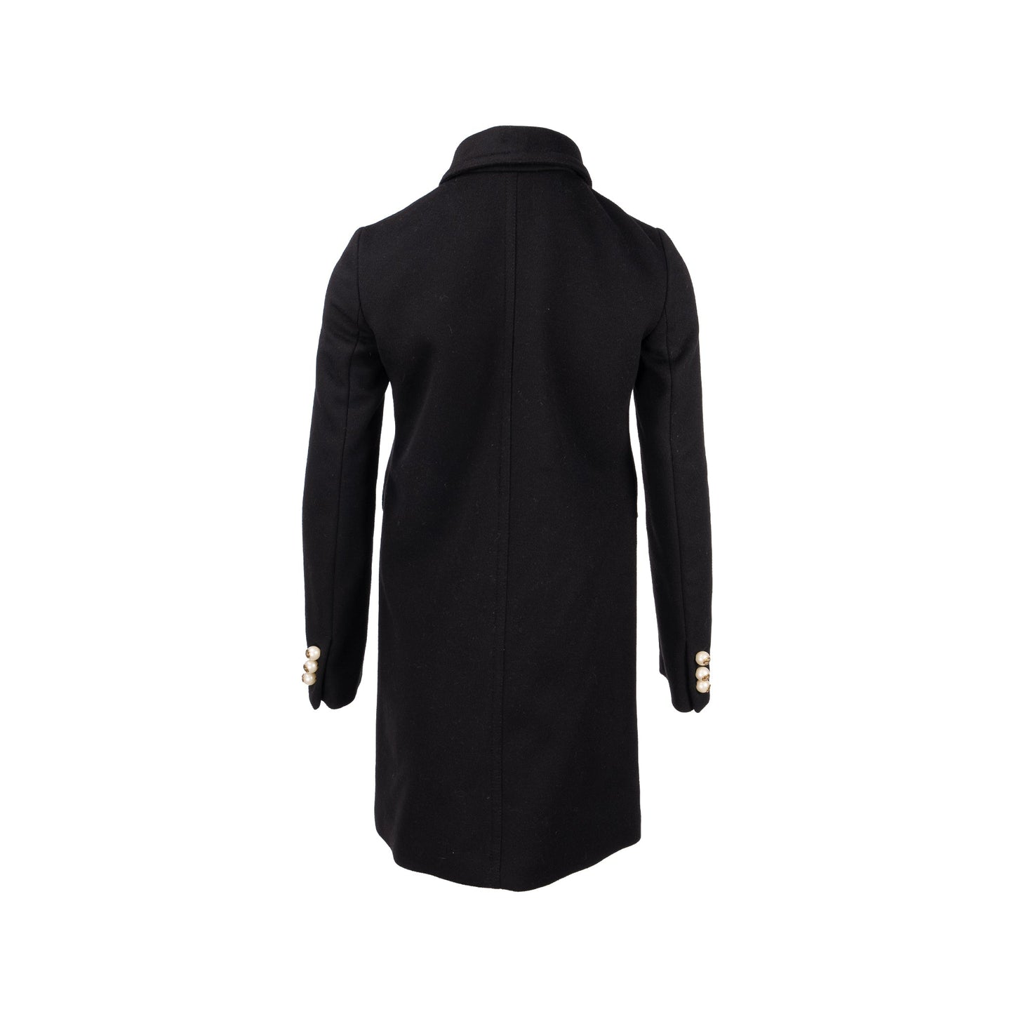 Gucci Size 38 Pearl Button Coat Wool Black