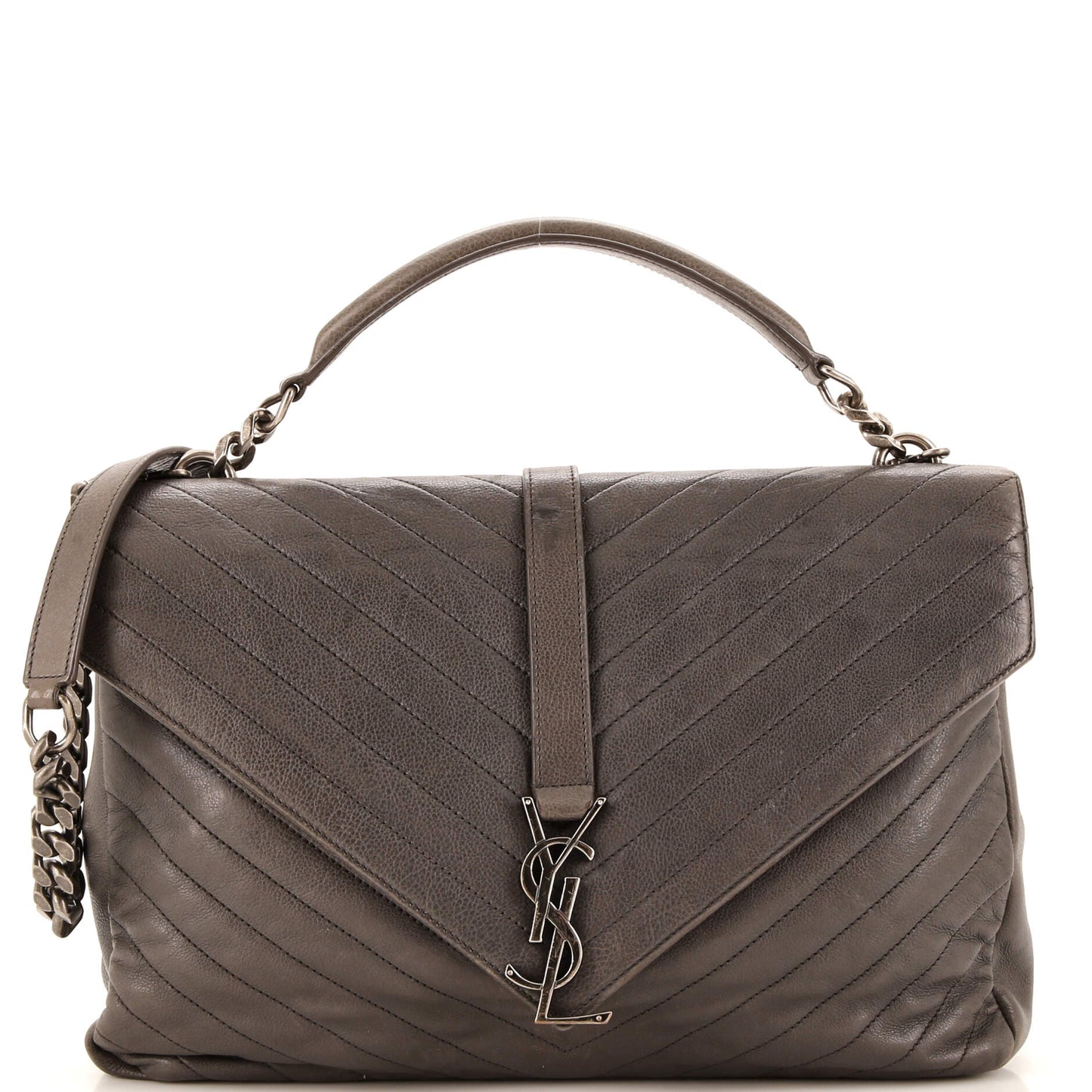 Luxury Saint Laurent Trending 2025 Classic Monogram College Bag Matelasse Chevron Leather Large