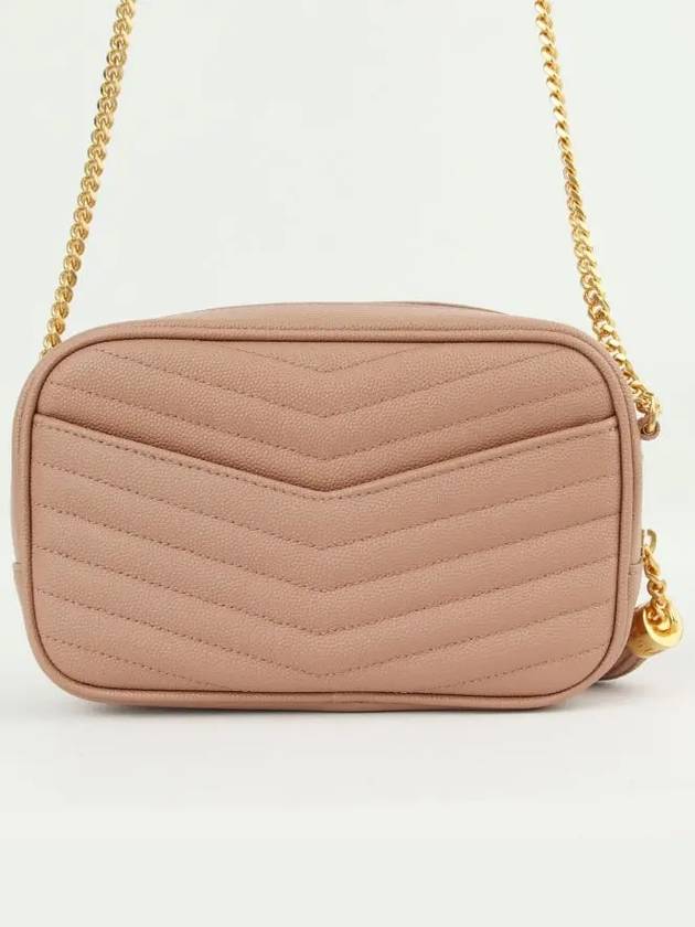 Luxury Saint Laurent Trending 2025 Lulu Mini Quilted Grain Leather Cross Bag Vintage Peach