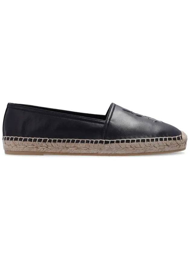 Luxury Saint Laurent Trending 2025 Leather Espadrilles Black