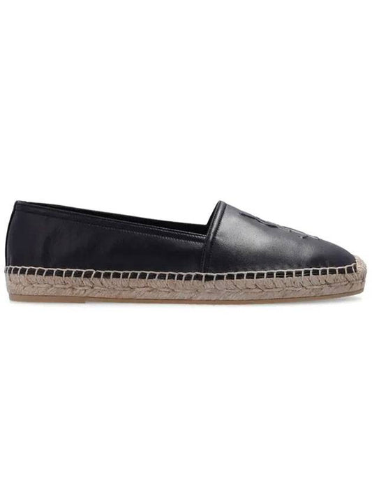 Luxury Saint Laurent Trending 2025 Leather Espadrilles Black