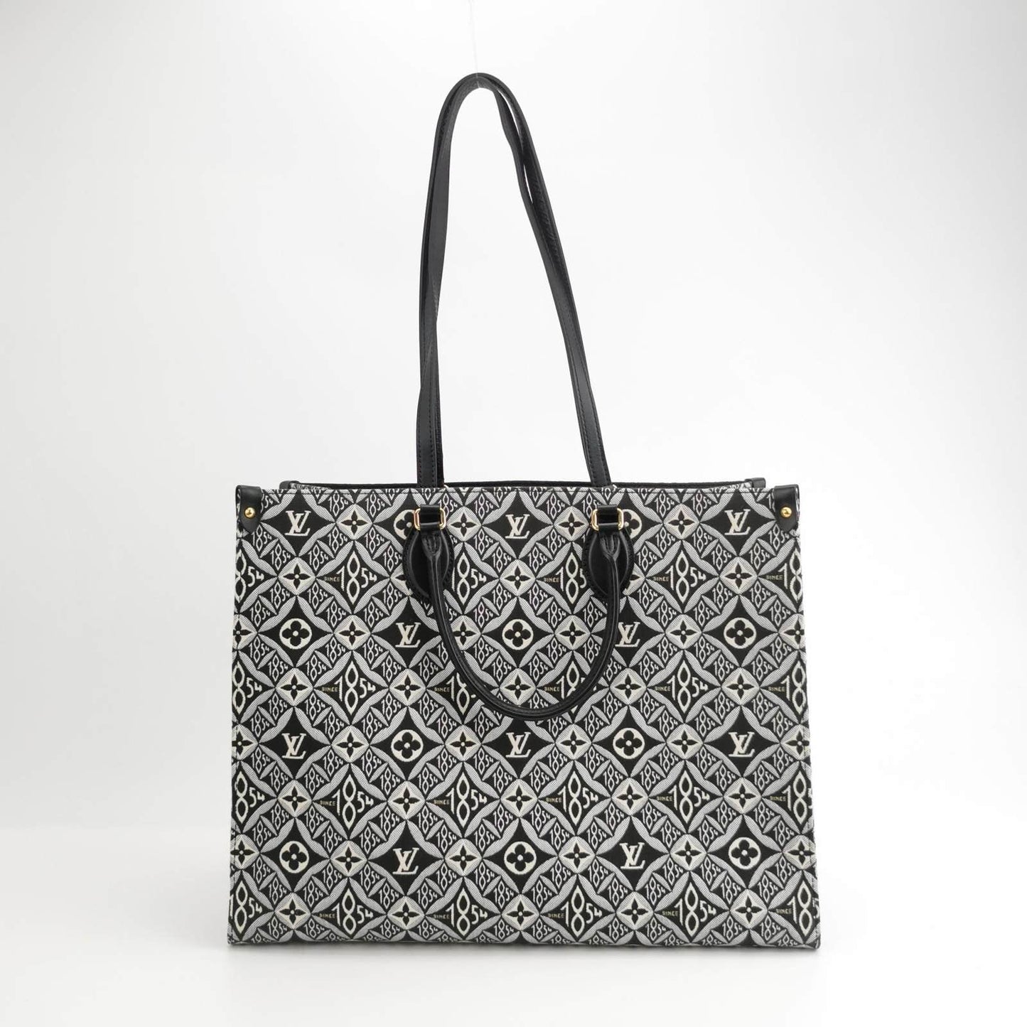 Louis Vuitton OnTheGo Since 1854 Grey Jacquard and Black Cowhide Leather Multicolor GM Tote Bag