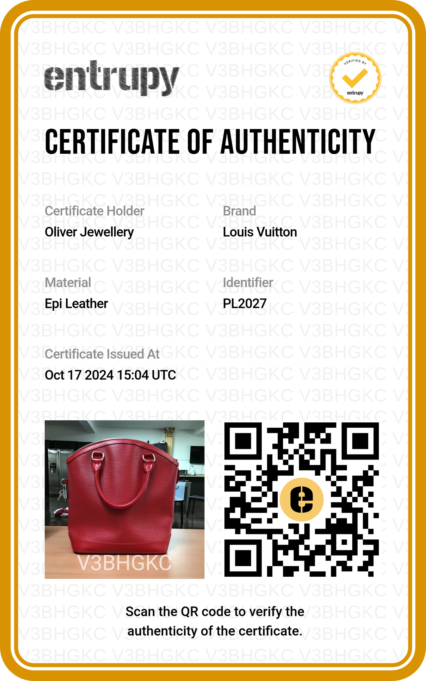 Louis Vuitton Red Epi Leather Lockit Vertical