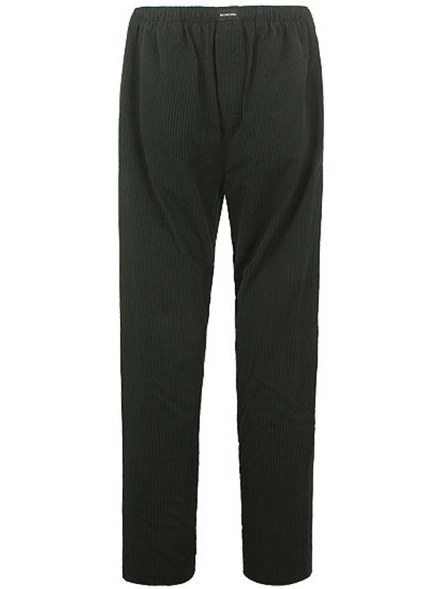 Luxury Balenciaga Trending 2025 Striped Cotton Straight Pants Cypress Green