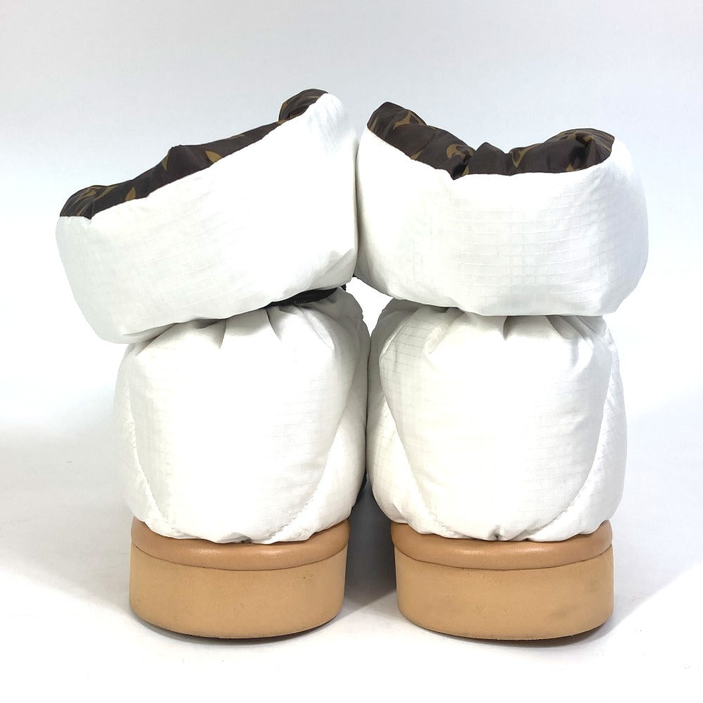 LOUIS VUITTON boots 1A8T3W Nylon, Nylon White x brown Shoe Monogram Pillow Line Ankle Boots Women 37