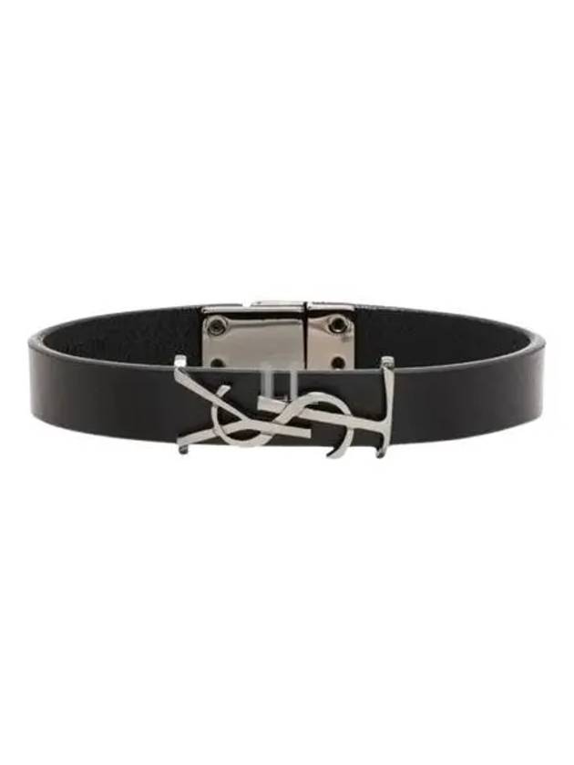Luxury Saint Laurent Trending 2025 Monogram Leather Bracelet Black