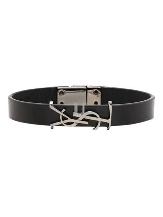 Luxury Saint Laurent Trending 2025 Monogram Leather Bracelet Black