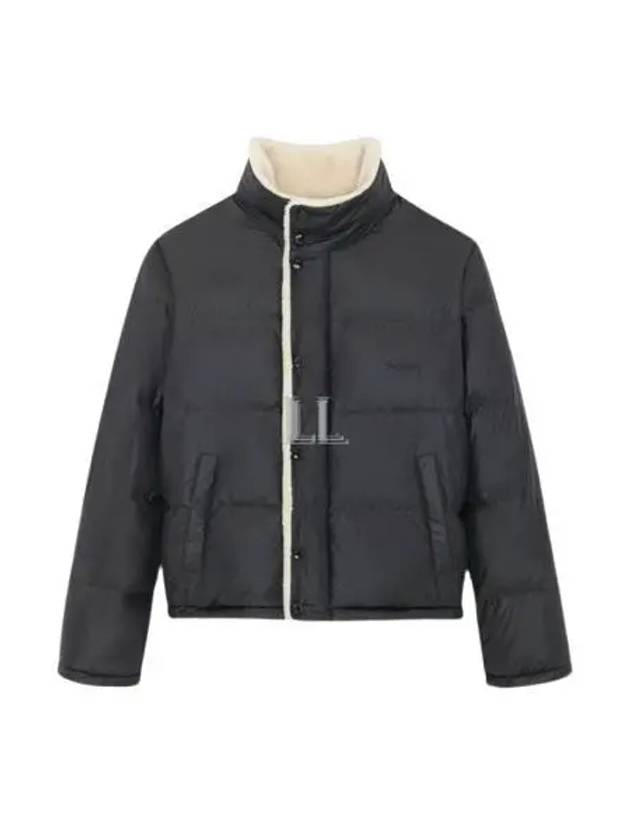 Luxury Saint Laurent Trending 2025 Shearling Lining Nylon Down Puffer Jacket Black