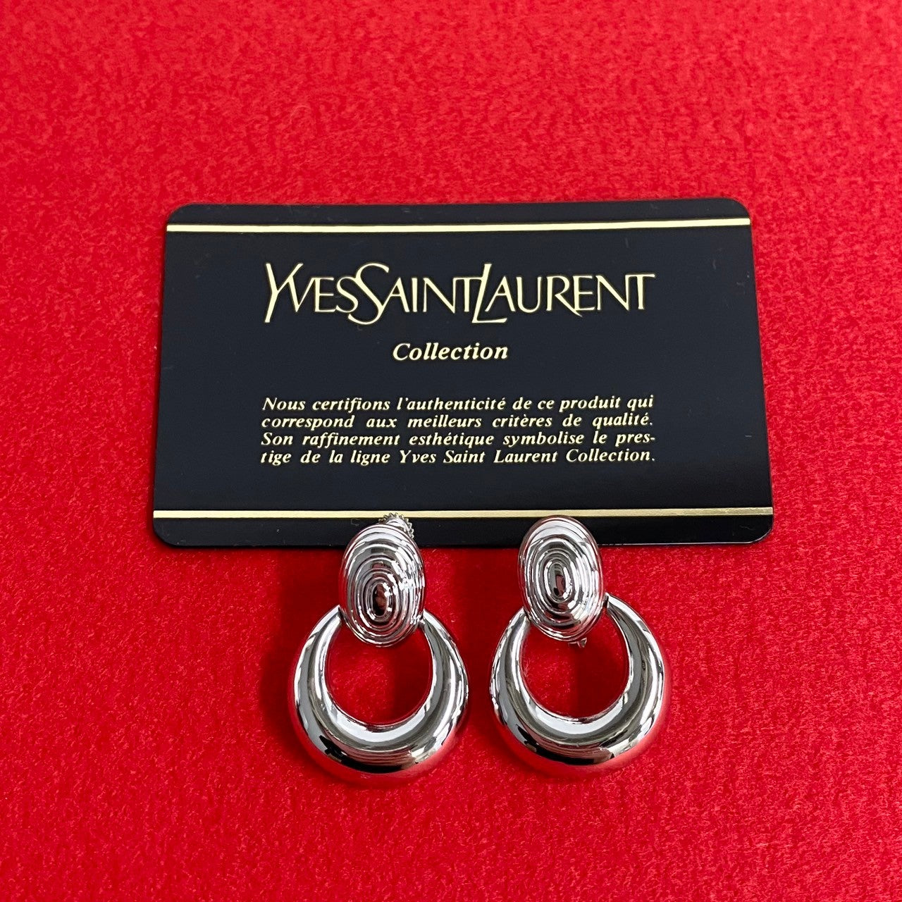 YVES SAINT LAURENT Earring Alloy, Silver Plated Silver Women