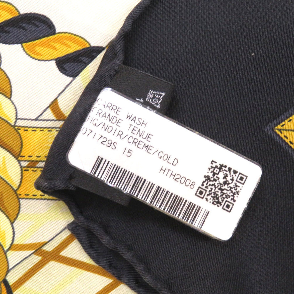 HERMES scarf silk Noir Kare Wash 90 Formal Dress unisex(Unisex)
