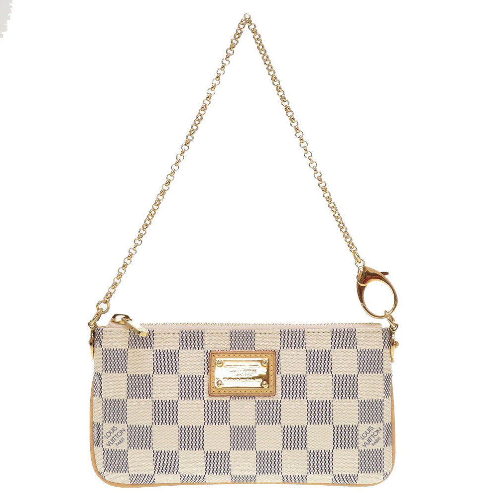 LOUIS VUITTON Pouch N60027 Damier Azur Canvas white Accessory pouch Damier Azur Pochette Mira MM Women